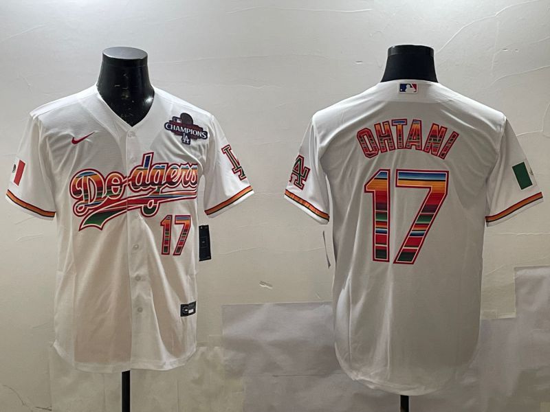 Men Los Angeles Dodgers #17 Ohtani White Game 2025 Nike MLB Jersey style 2261->milwaukee brewers->MLB Jersey